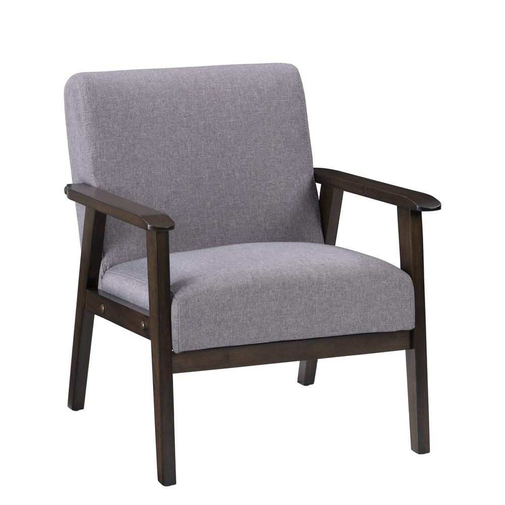 CorLiving Greyson Wood Armchair Light Grey. Picture 2