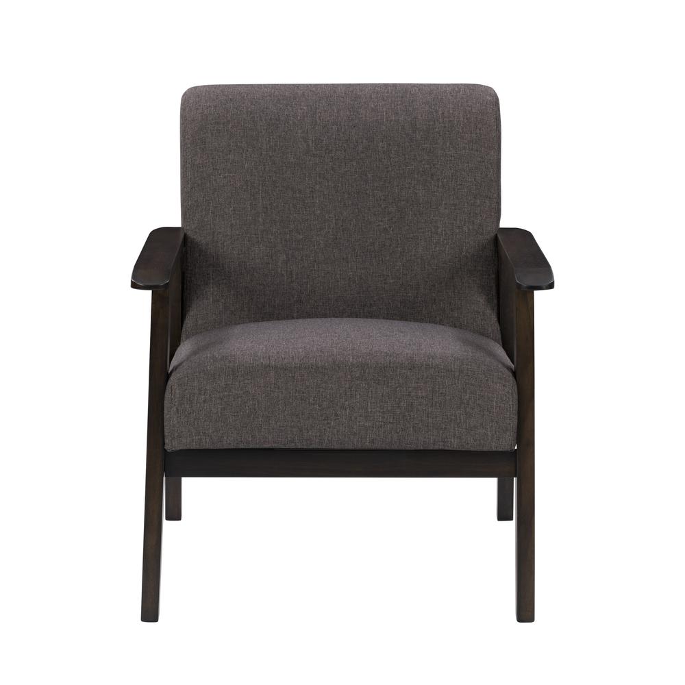 CorLiving Greyson Wood Armchair Charcoal Brown. Picture 1