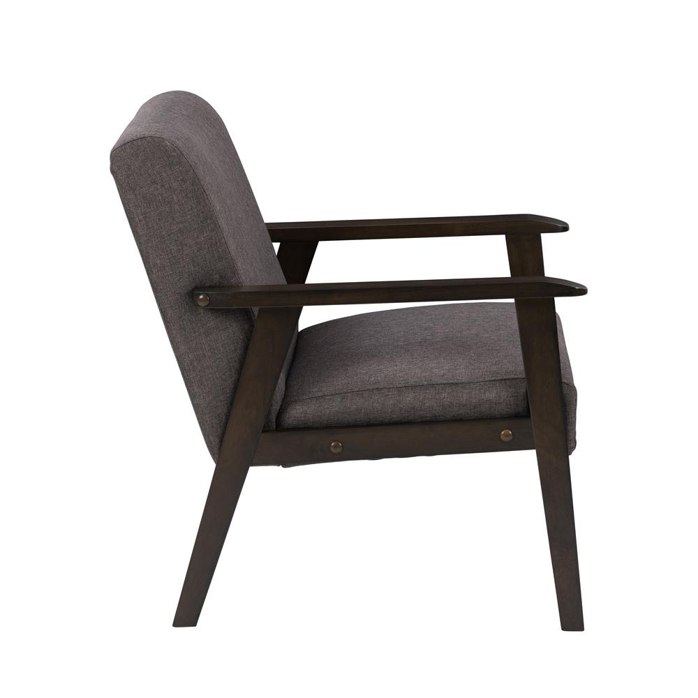 CorLiving Greyson Wood Armchair Charcoal Brown. Picture 3