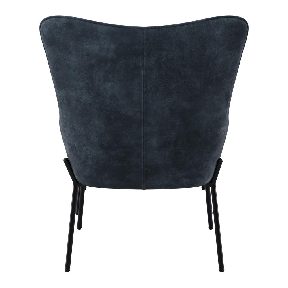 CorLiving Velvet Accent Chair with Stool, Dark Teal. Picture 4