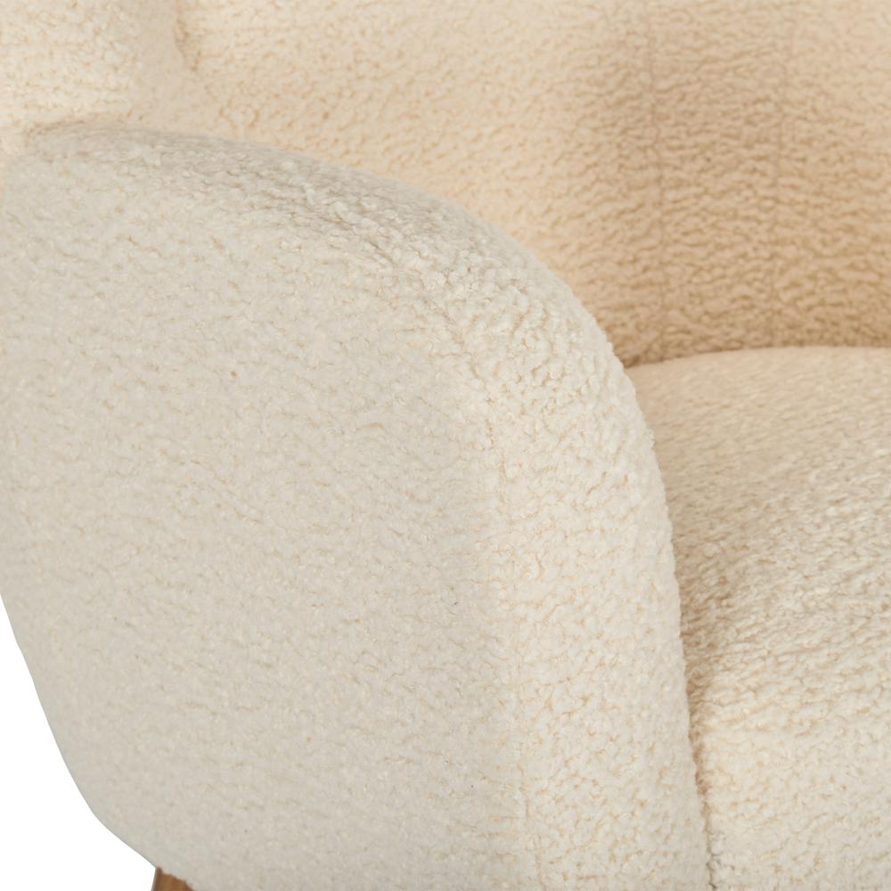 CorLiving Boucle Wing Accent Chair, Cream. Picture 8