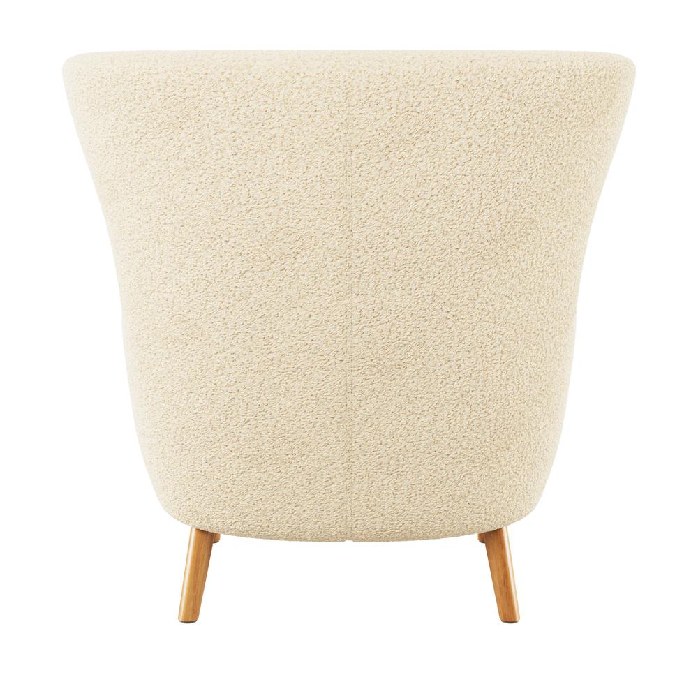 CorLiving Boucle Wing Accent Chair, Cream. Picture 4