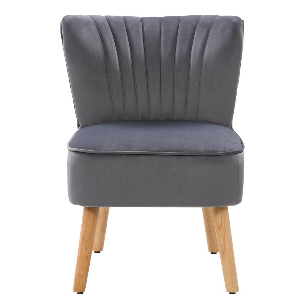 CorLiving Lynwood Grey Velvet Accent Chair. Picture 1