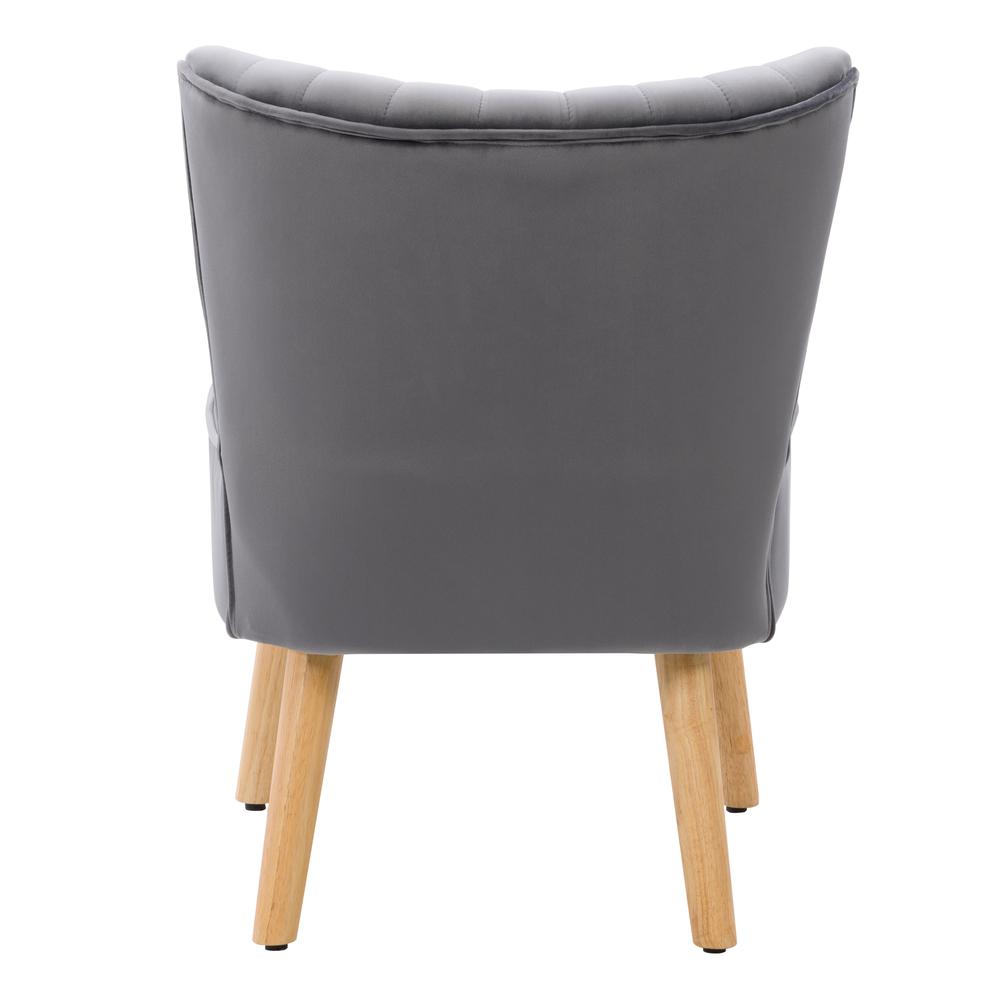CorLiving Lynwood Grey Velvet Accent Chair. Picture 5