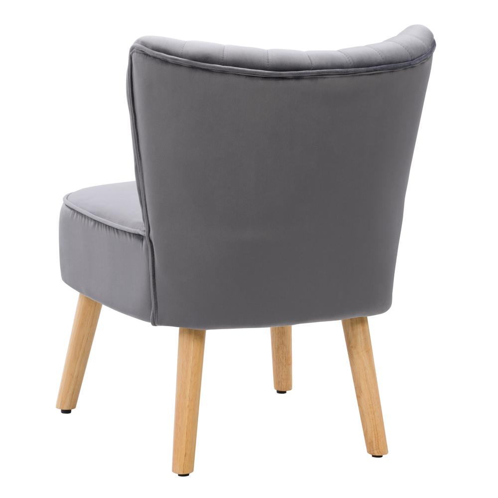 CorLiving Lynwood Grey Velvet Accent Chair. Picture 6