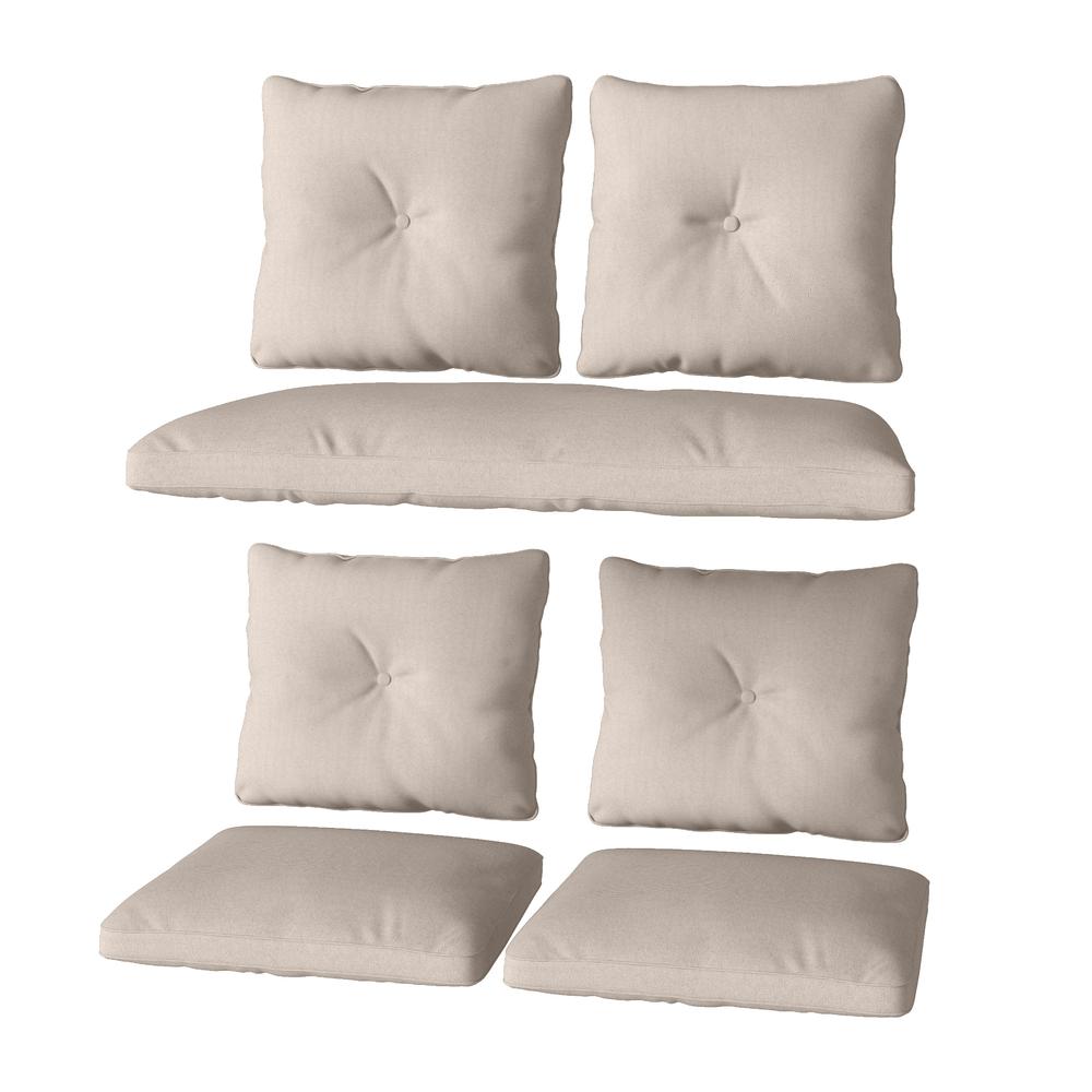 CorLiving 7pc Replacement Warm White Cushion Set. Picture 1