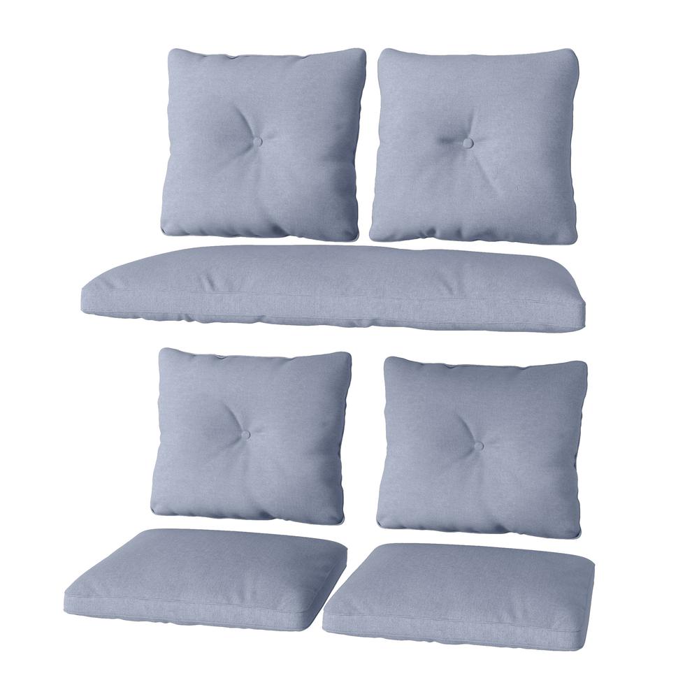 CorLiving 7pc Replacement Light Blue Cushion Set. Picture 1