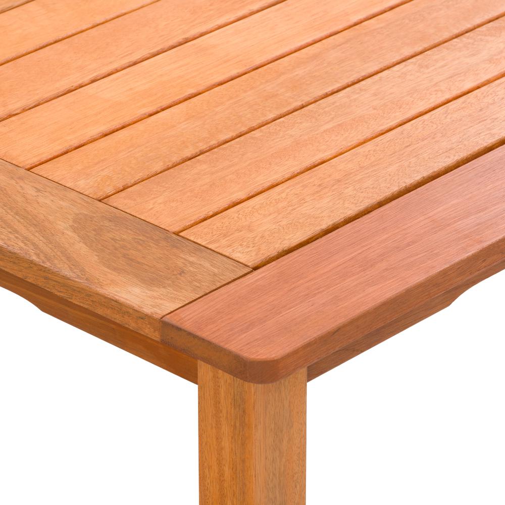 CorLiving Miramar Natural Hardwood Outdoor Dining Table. Picture 6