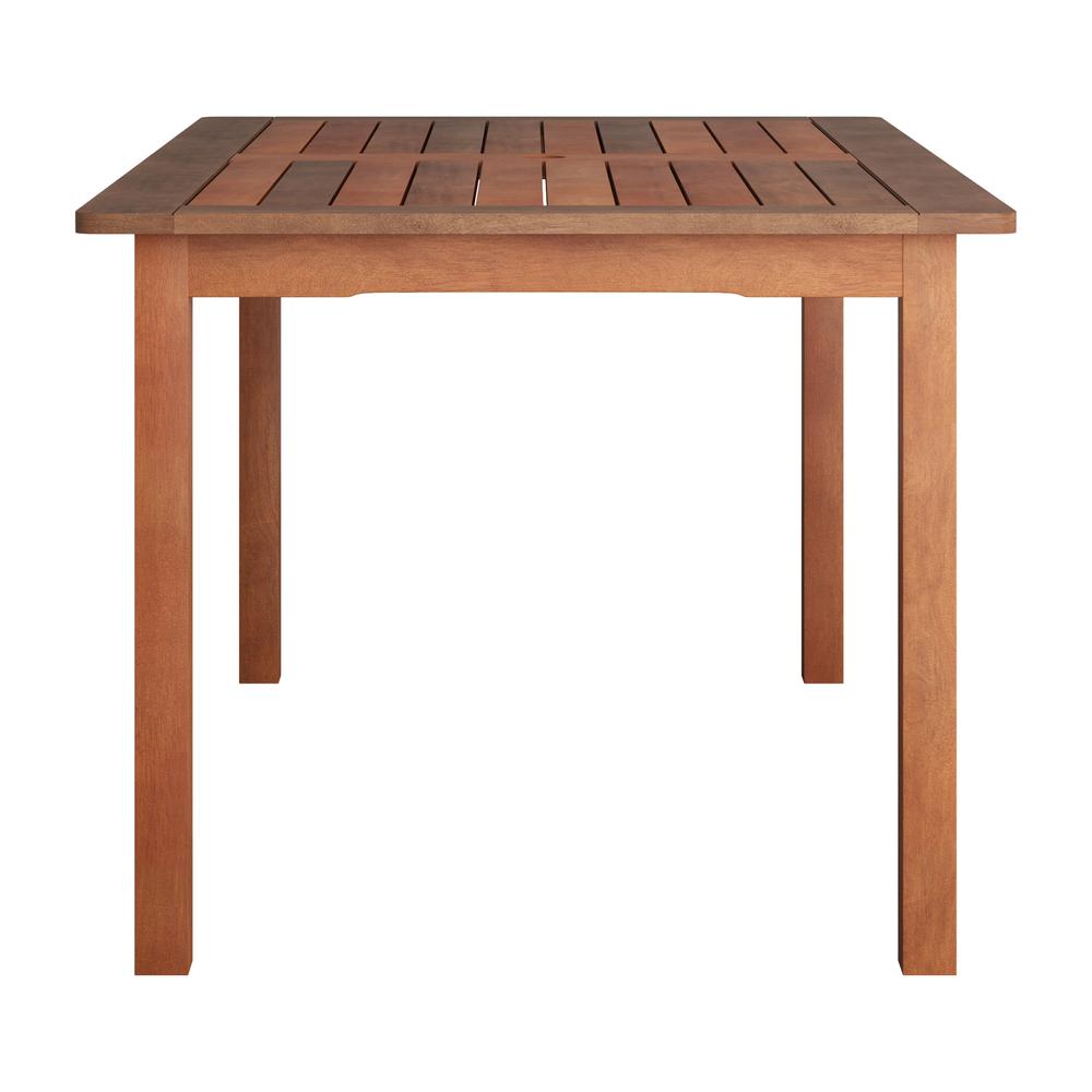 CorLiving Miramar Natural Hardwood Outdoor Dining Table. Picture 4