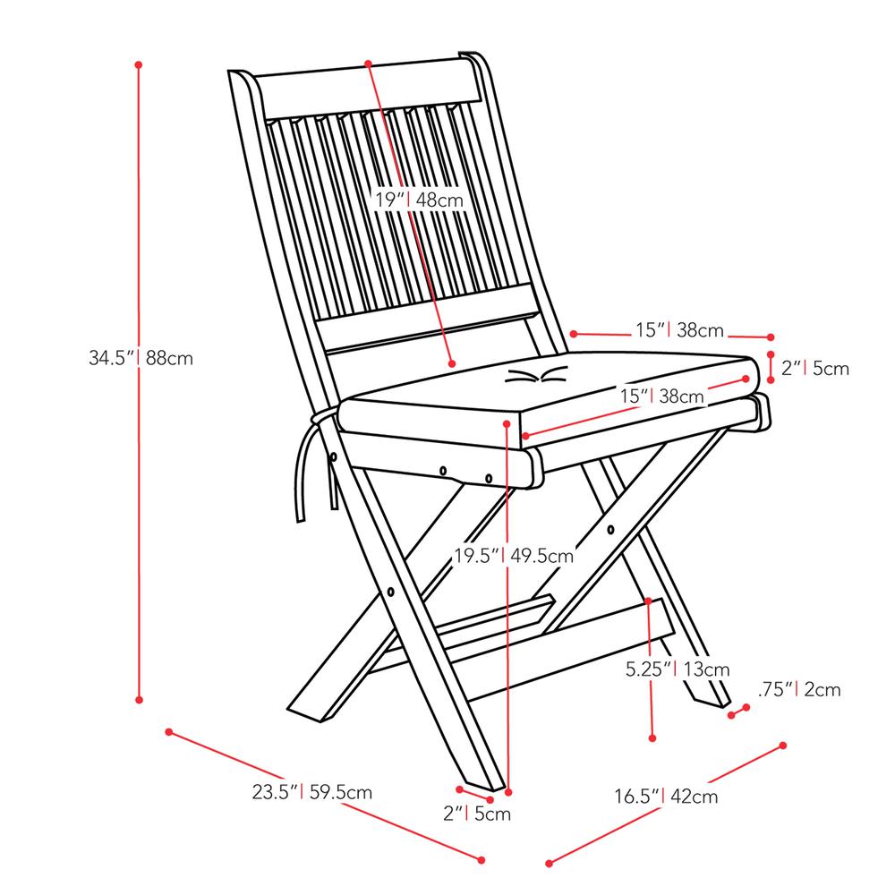 Miramar Cinnamon Brown Hardwood Outdoor Folding Chairs, Set of 2. Picture 4