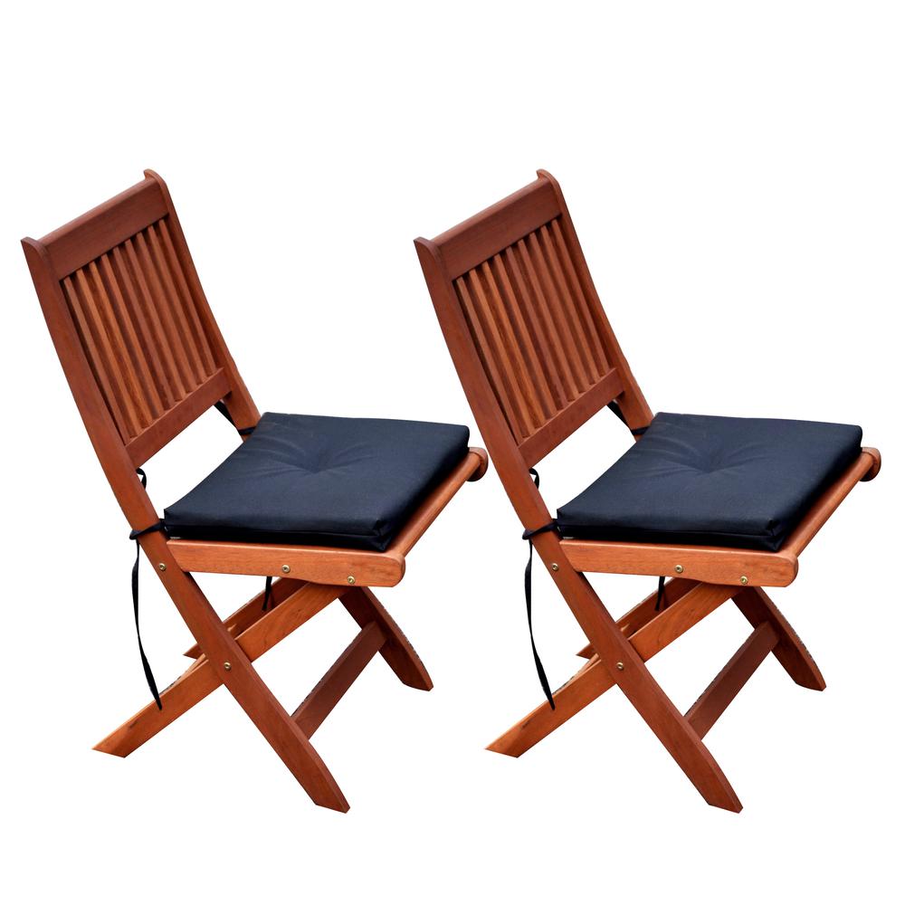 Miramar Cinnamon Brown Hardwood Outdoor Folding Chairs, Set of 2. Picture 1