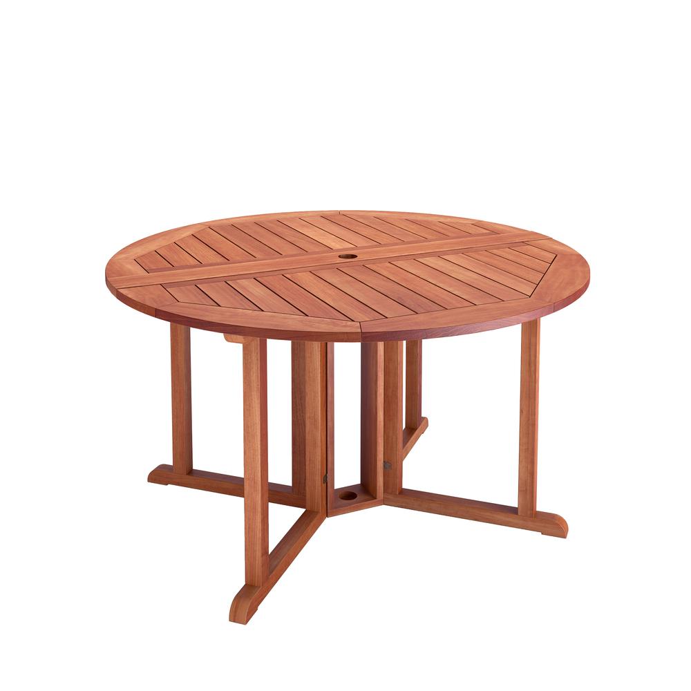 Miramar Cinnamon Brown Hardwood Outdoor Drop Leaf Dining Table. Picture 1