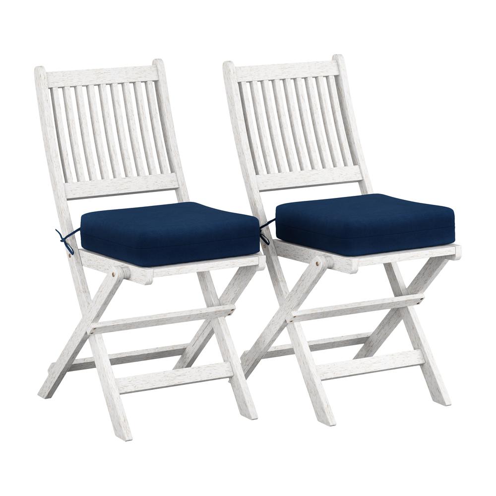CorLiving Miramar Whitewashed Hardwood Outdoor Folding Chairs, 2pc. Picture 1