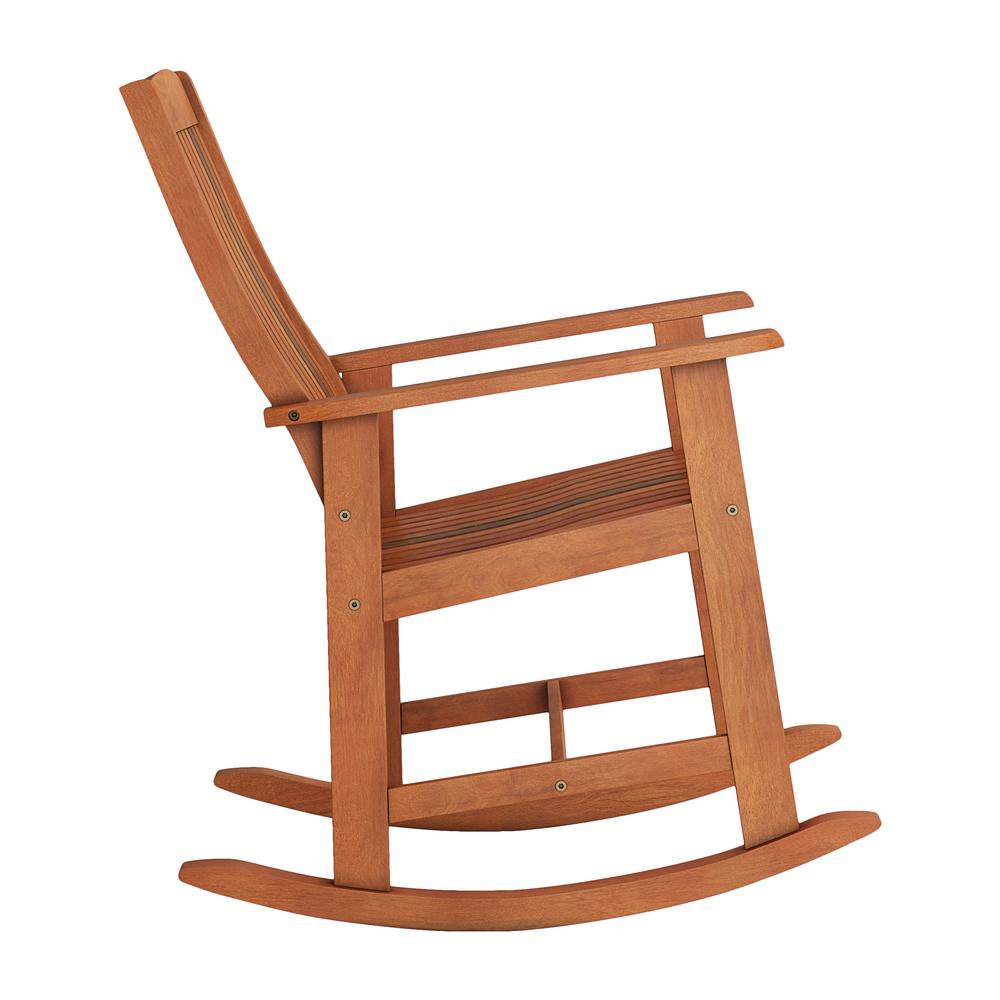 CorLiving Miramar Natural Hardwood Outdoor Rocking Chair. Picture 4