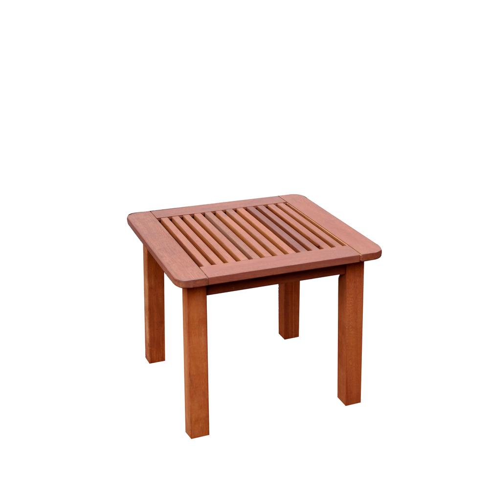 Miramar Cinnamon Brown Hardwood Outdoor Side Table. Picture 1