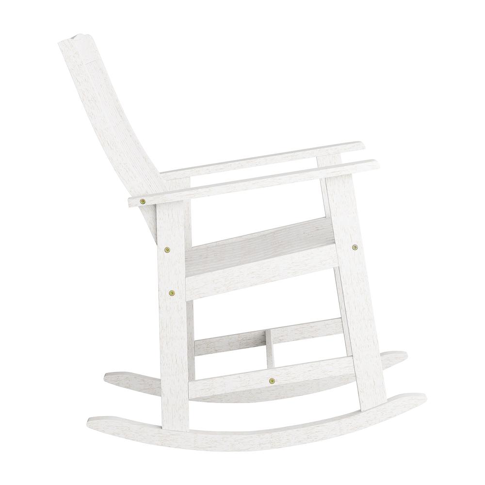 CorLiving Miramar Whitewashed Hardwood Outdoor Rocking Chair. Picture 4