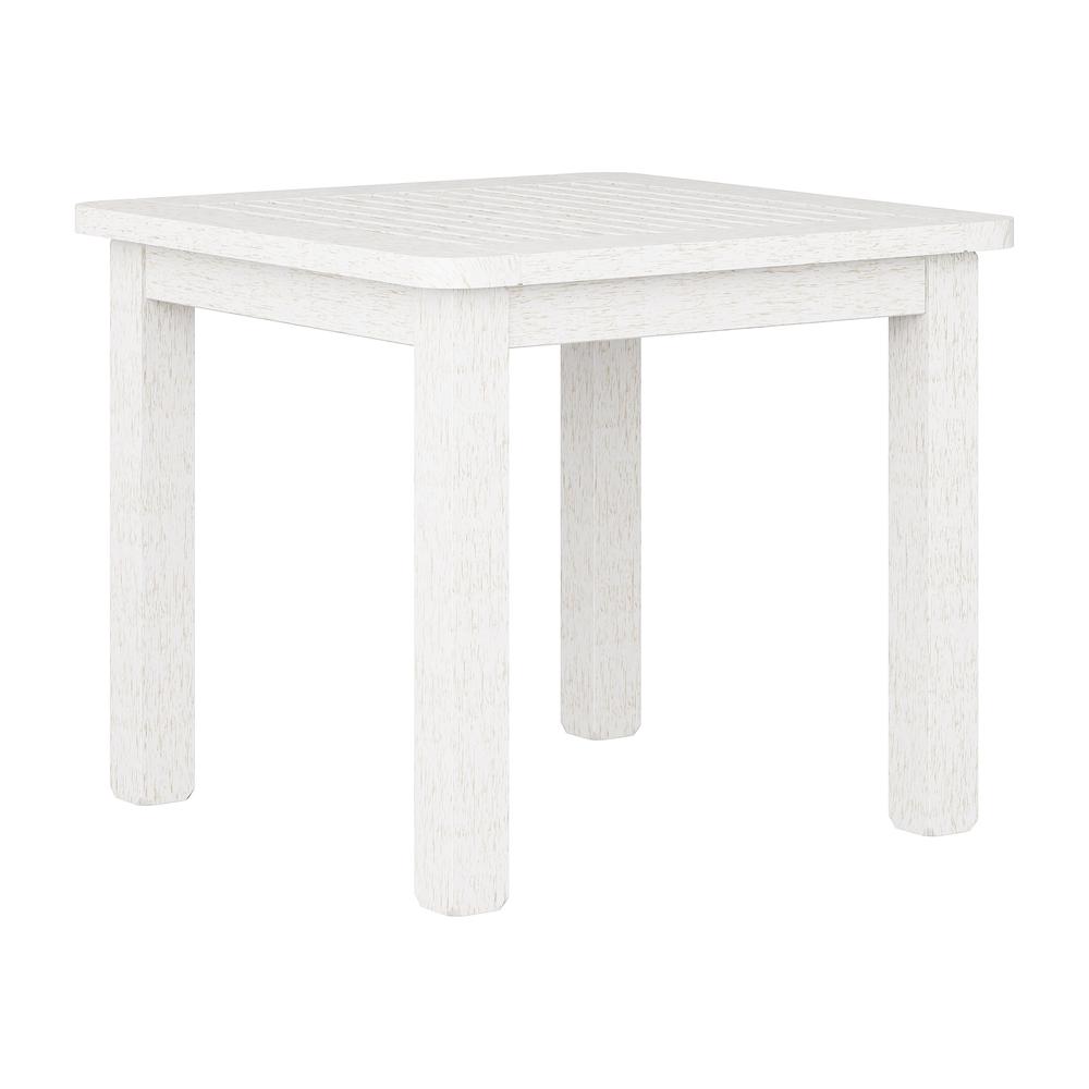 CorLiving Miramar Whitewashed Hardwood Outdoor Side Table. Picture 1