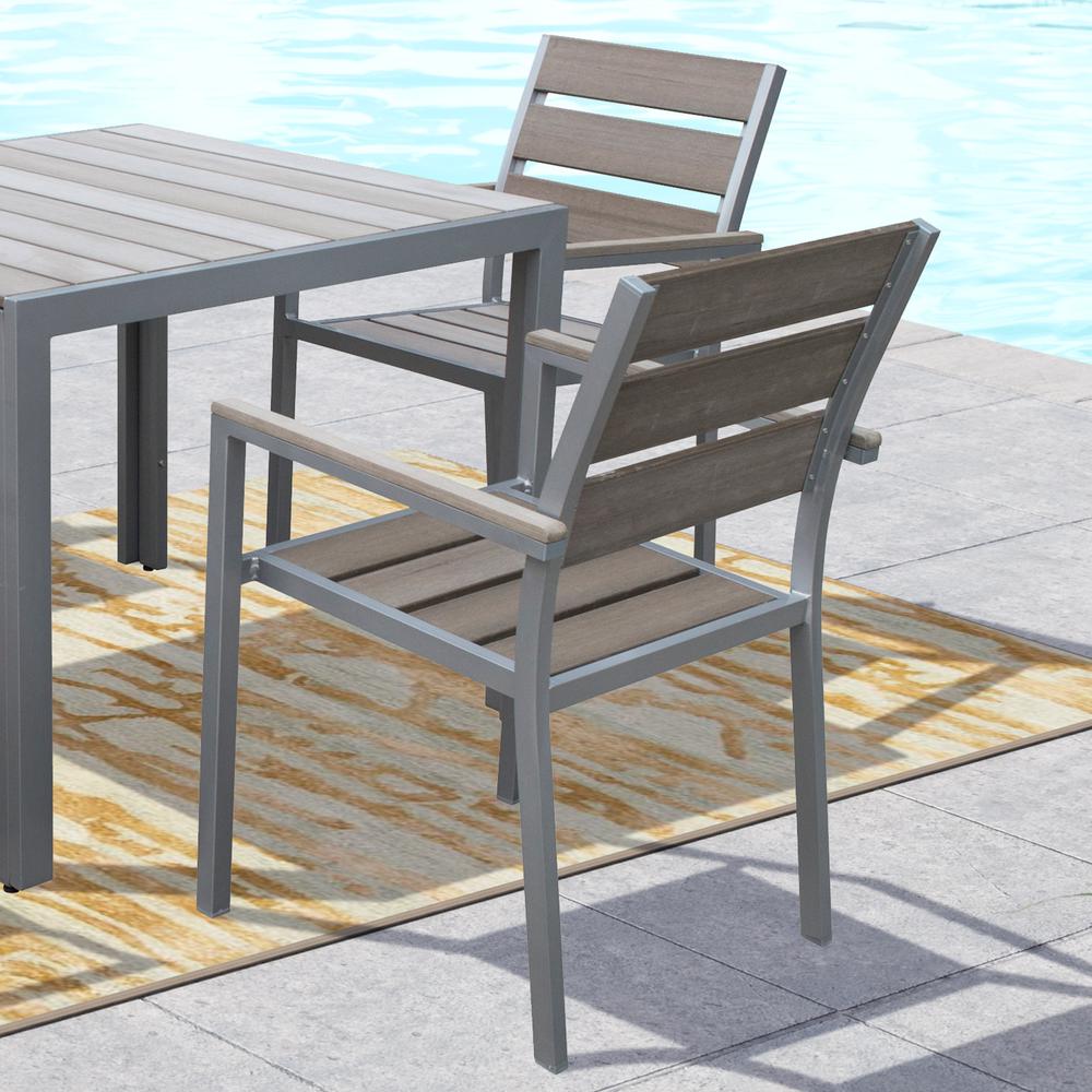 Gallant Sun Bleached Grey Outdoor Dining Chairs, Set of 2. Picture 3