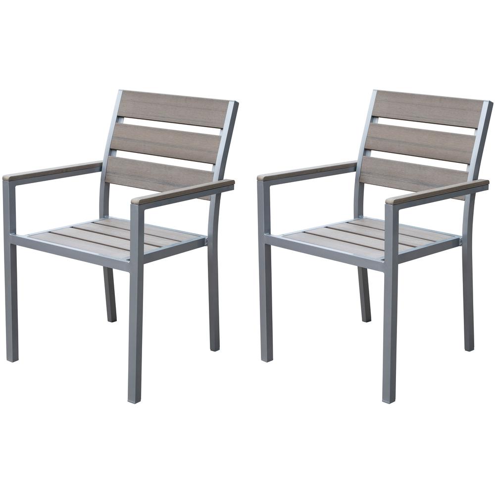 Gallant Sun Bleached Grey Outdoor Dining Chairs, Set of 2. Picture 2