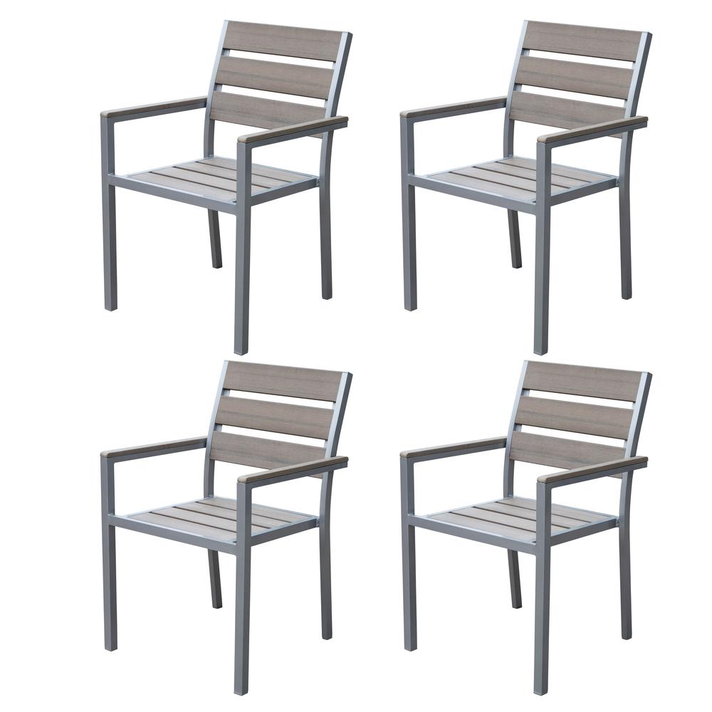 Gallant Sun Bleached Grey Outdoor Dining Chairs, Set of 4. Picture 2
