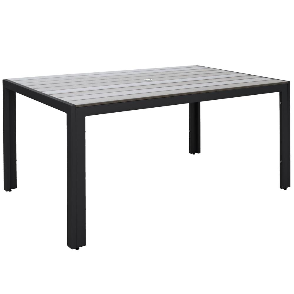 CorLiving Sun Bleached Black Outdoor Dining Table. Picture 1