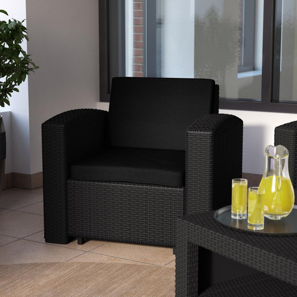 CorLiving Outdoor Patio Chair - Black. Picture 2