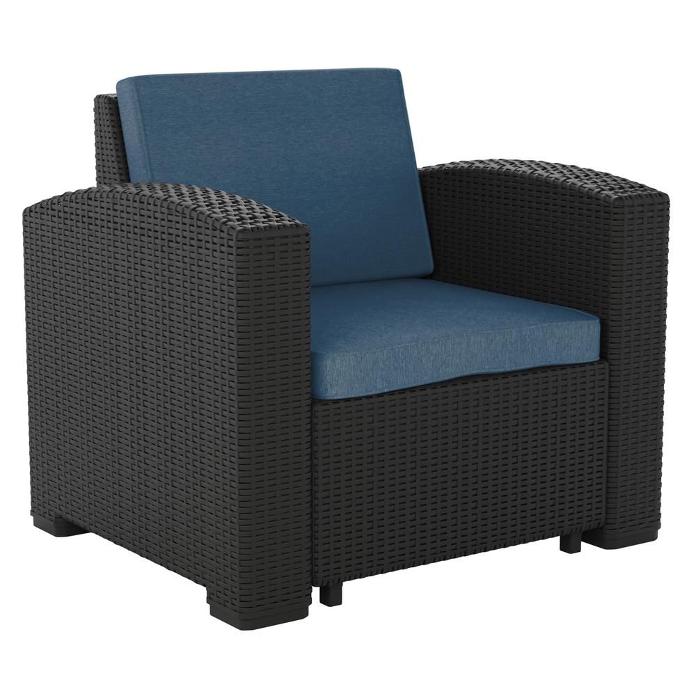 CorLiving Outdoor Patio Chair, Black. Picture 3
