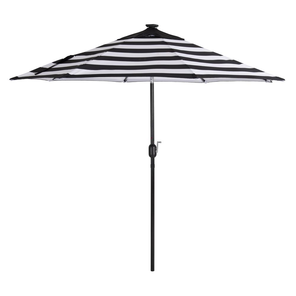 CorLiving 9ft Patio Umbrella with Lights, Tilting, White. Picture 1
