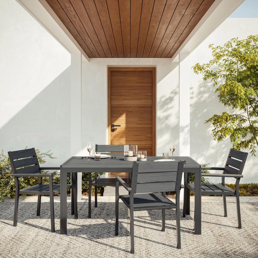 CorLiving Rectangle Outdoor Dining Table. Picture 4