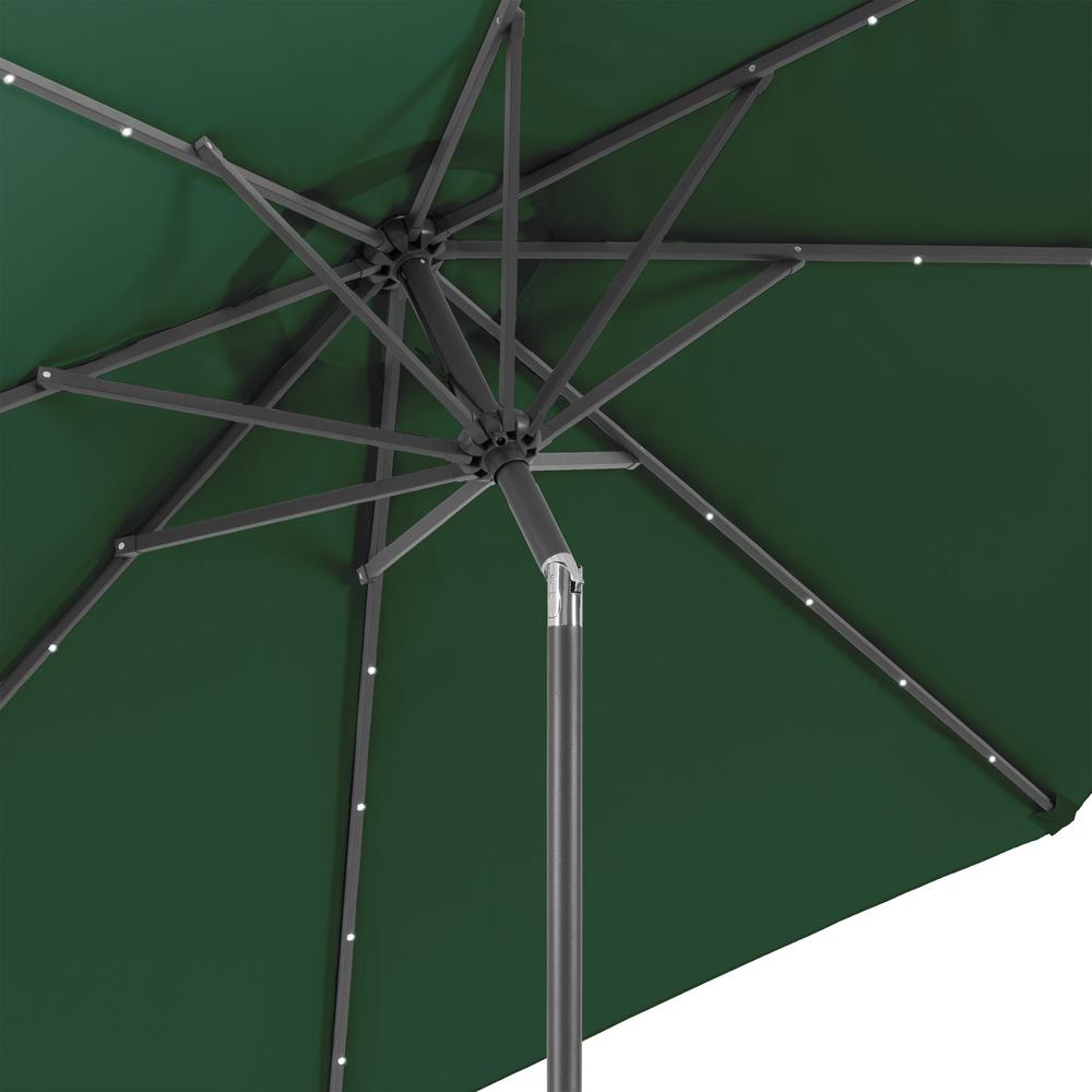 CorLiving Dark Green LED Light Tilting Patio Umbrella. Picture 8