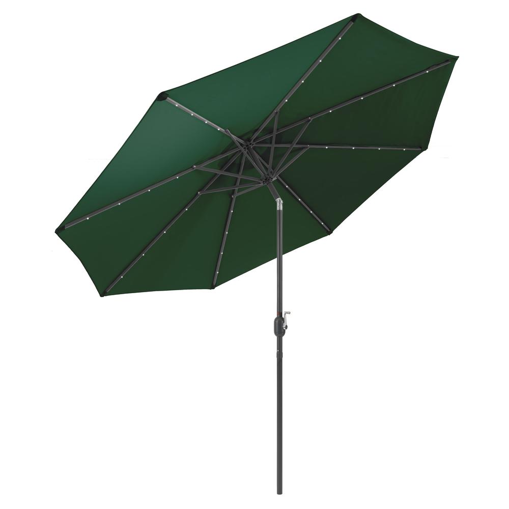 CorLiving Dark Green LED Light Tilting Patio Umbrella. Picture 3