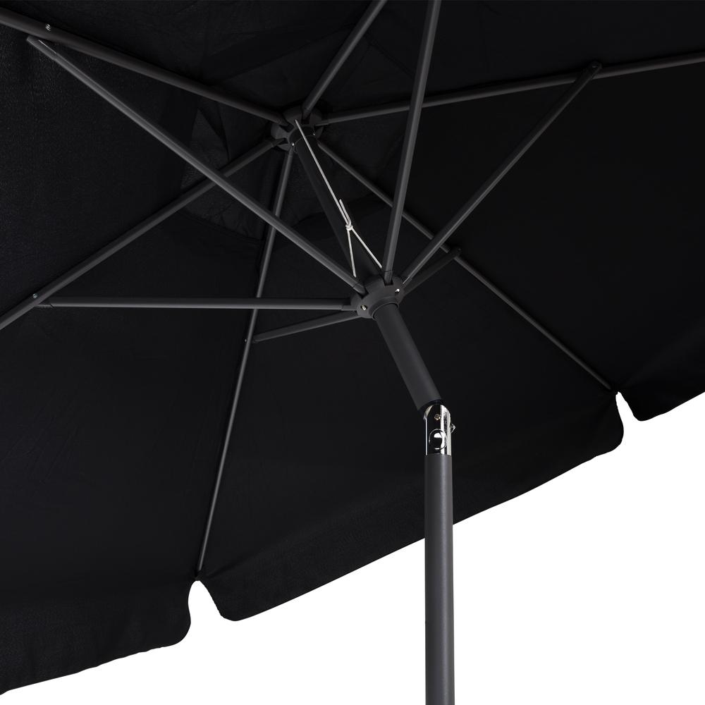 10ft Round Tilting Black Patio Umbrella and Round Umbrella Base. Picture 9