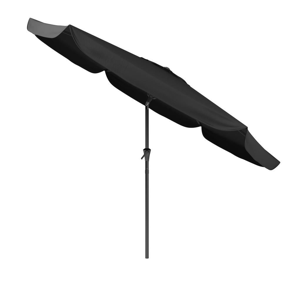 10ft Round Tilting Black Patio Umbrella and Round Umbrella Base. Picture 8