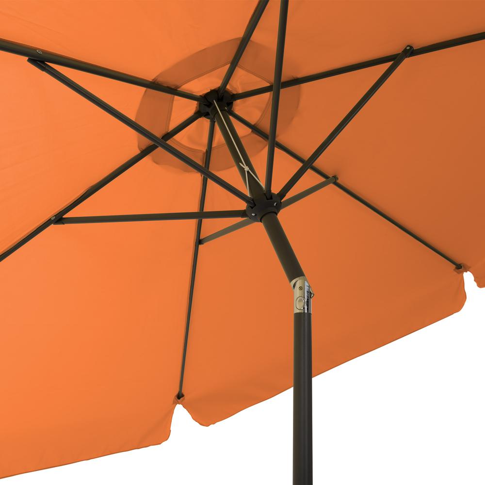 10ft Round Tilting Orange Patio Umbrella and Round Umbrella Base. Picture 9