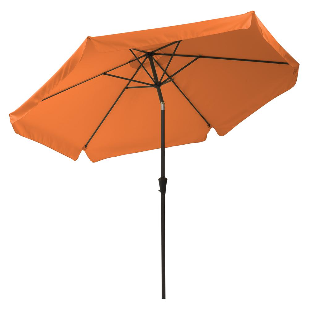10ft Round Tilting Orange Patio Umbrella and Round Umbrella Base. Picture 7