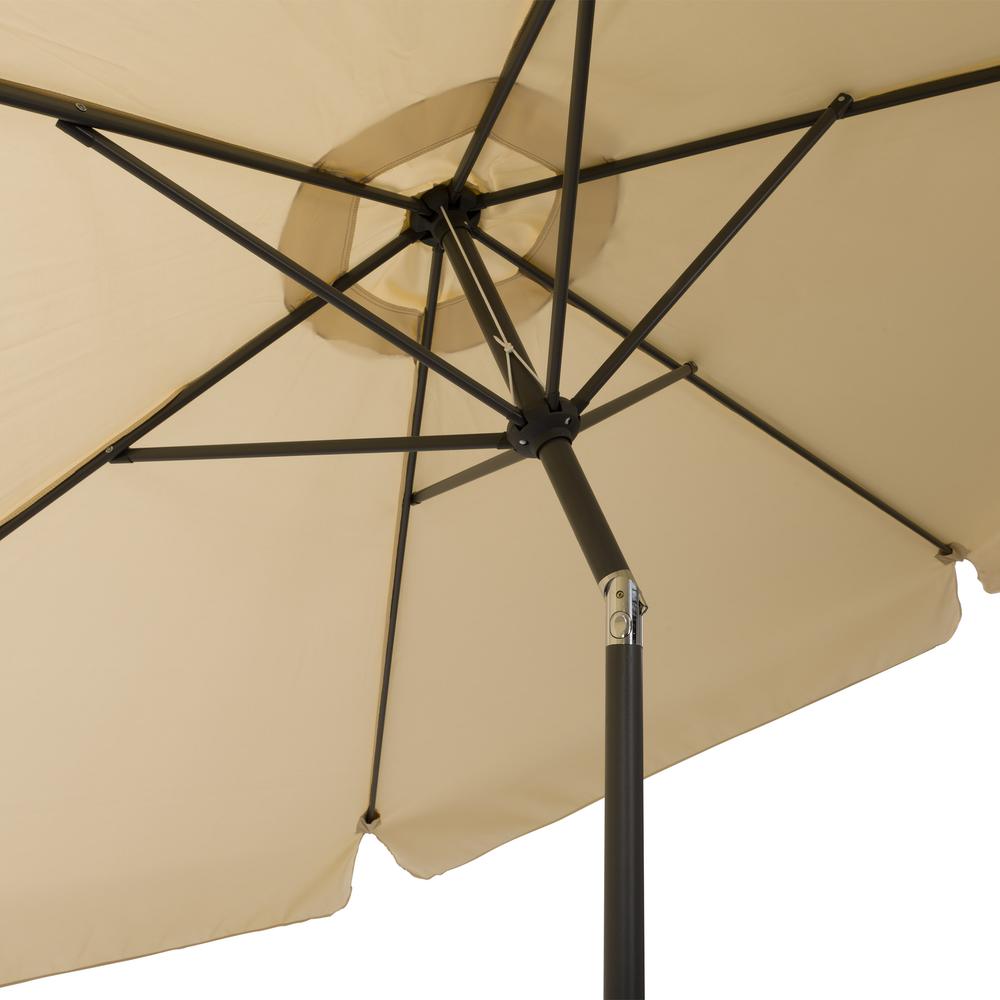 10ft Round Tilting Warm White Patio Umbrella and Round Umbrella Base. Picture 9