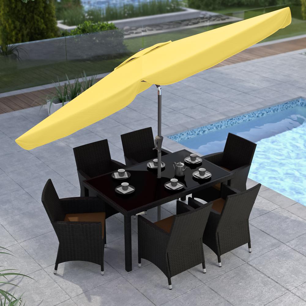 Tilting Patio Umbrella in Yellow. Picture 3