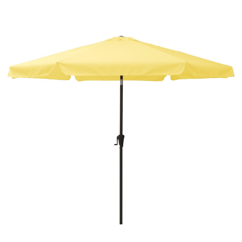 10ft Round Tilting Yellow Patio Umbrella and Round Umbrella Base. Picture 3