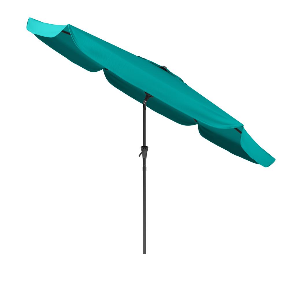 10ft Round Tilting Turquoise Blue Patio Umbrella and Round Umbrella Base. Picture 8