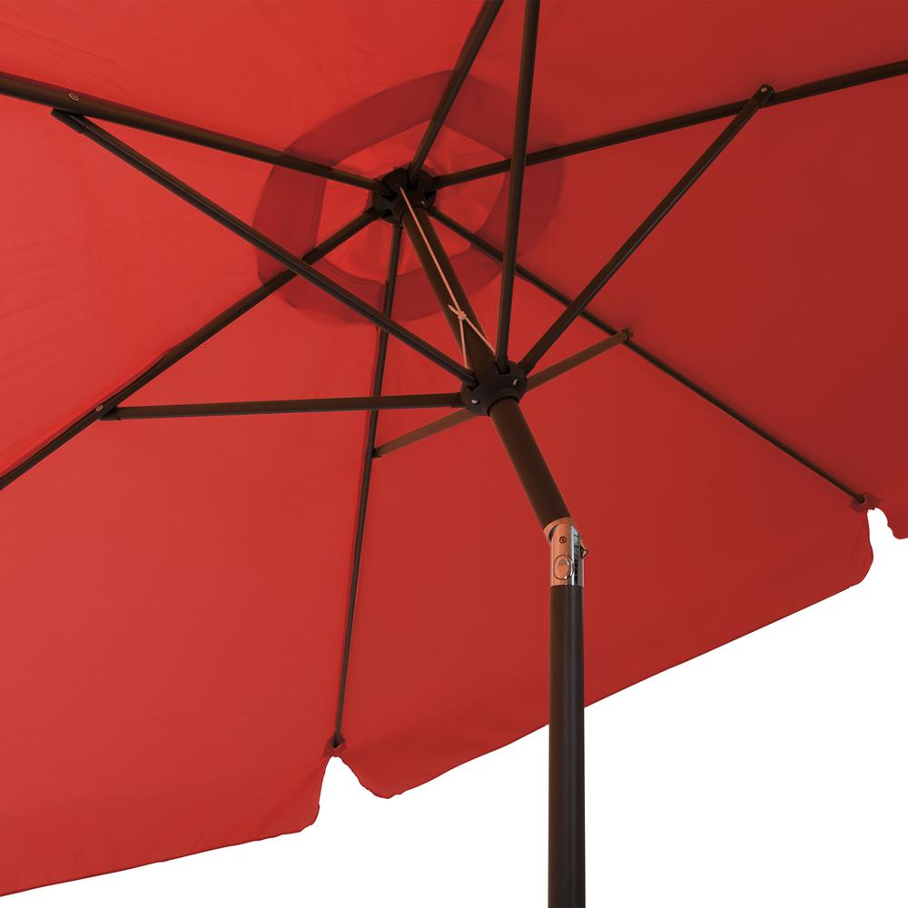 10ft Round Tilting Crimson Red Patio Umbrella and Round Umbrella Base. Picture 9