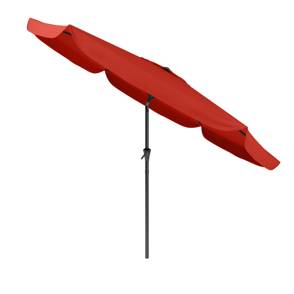 10ft Round Tilting Crimson Red Patio Umbrella and Round Umbrella Base. Picture 8