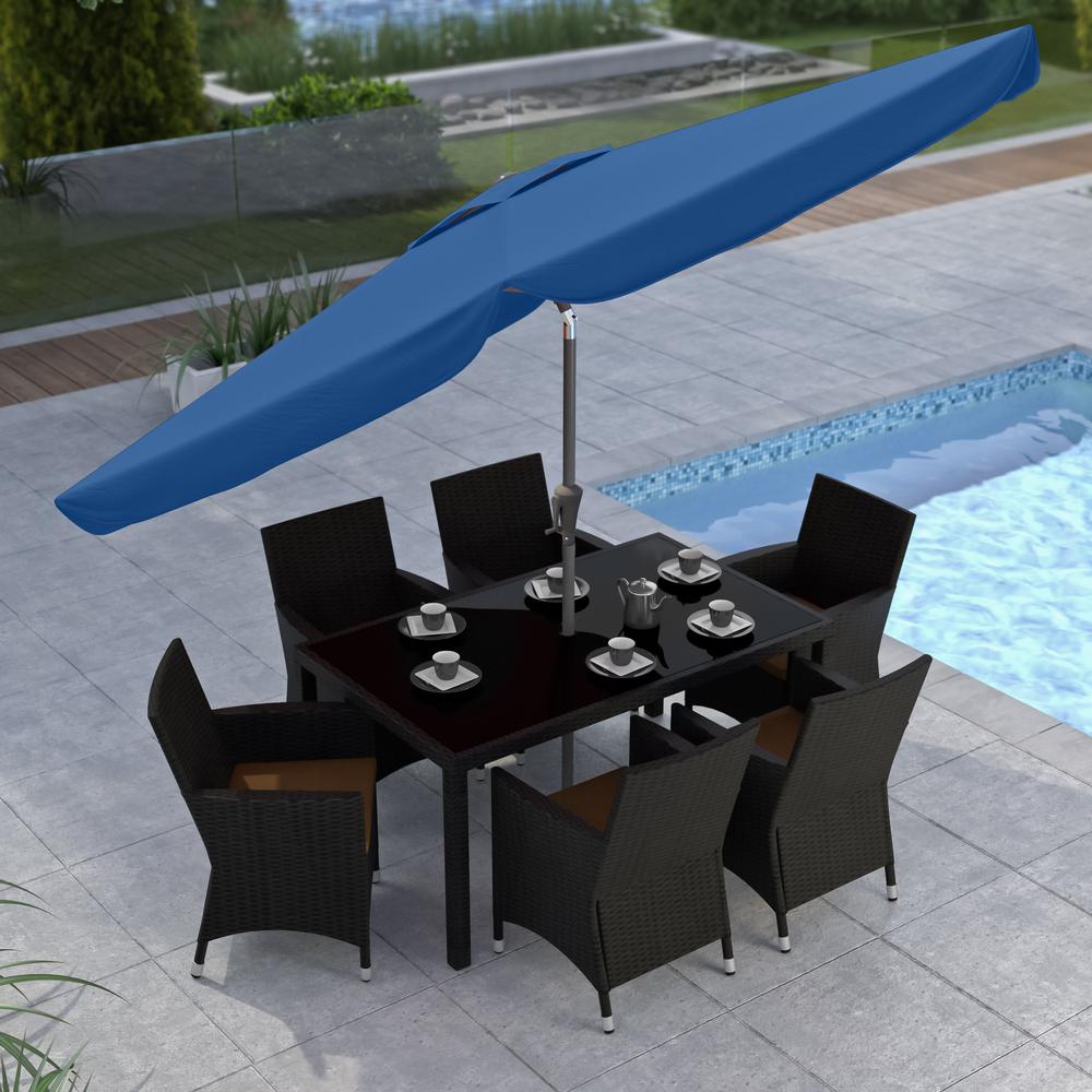 Tilting Patio Umbrella in Cobalt Blue. Picture 3