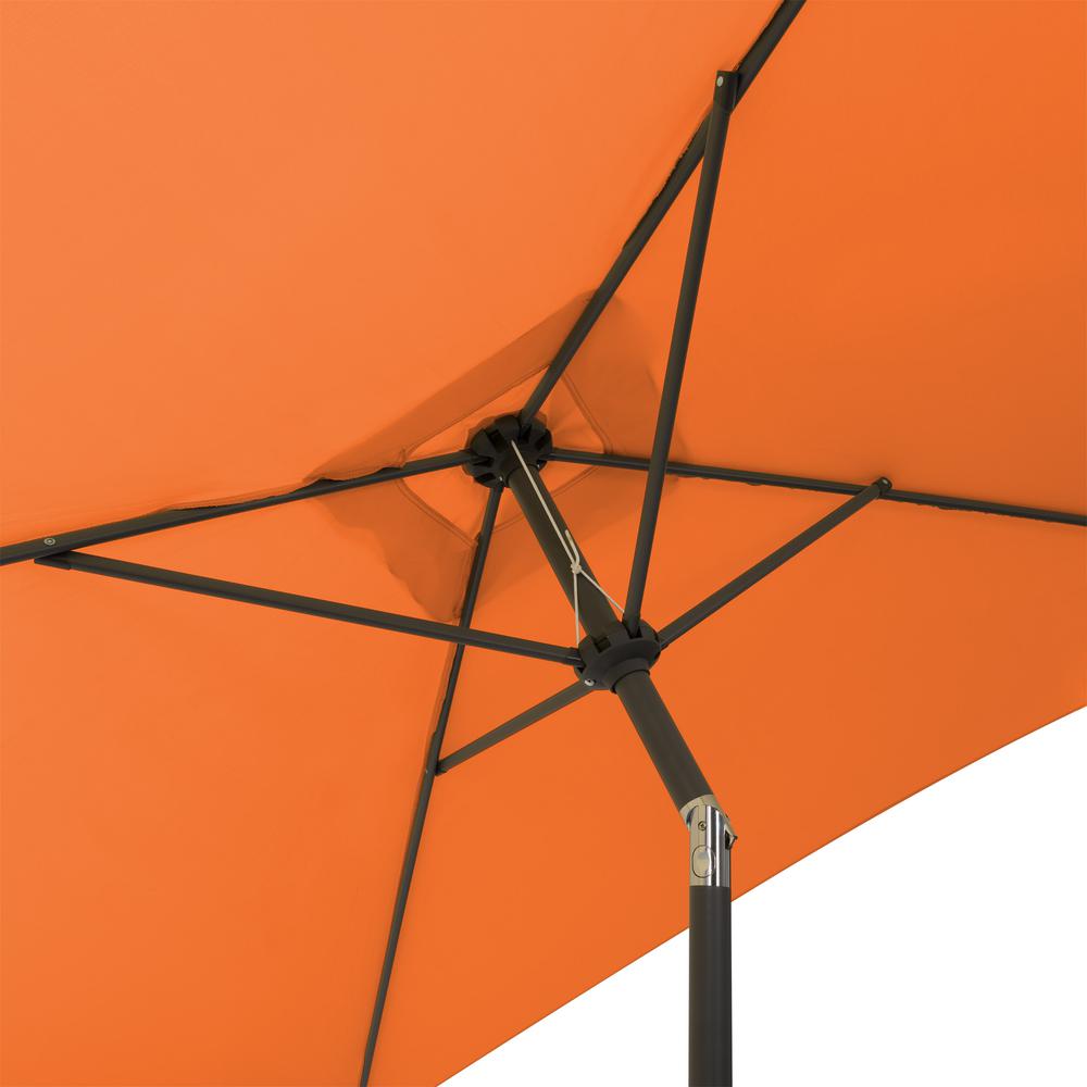 9ft Square Tilting Orange Patio Umbrella with Umbrella Base. Picture 9
