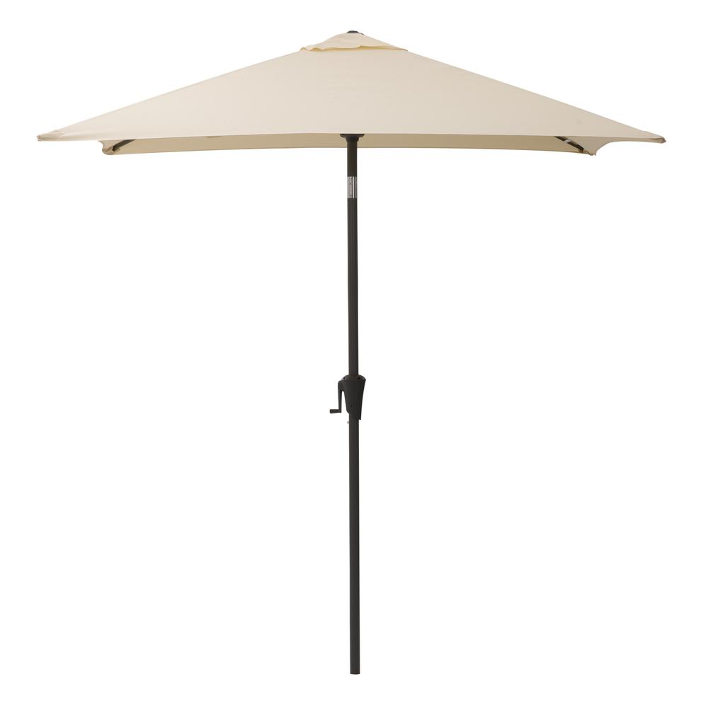 9ft Square Tilting Warm White Patio Umbrella with Umbrella Base. Picture 3