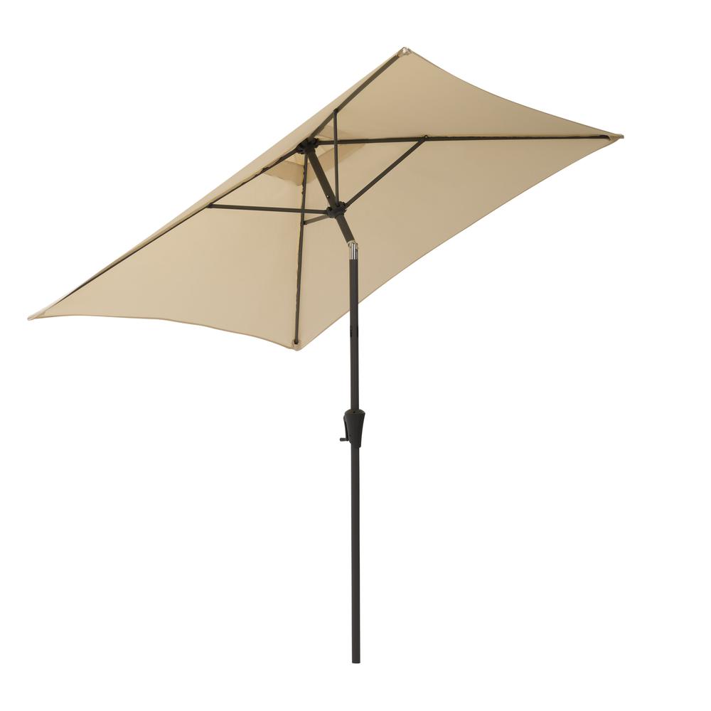 9ft Square Tilting Warm White Patio Umbrella with Umbrella Base. Picture 7