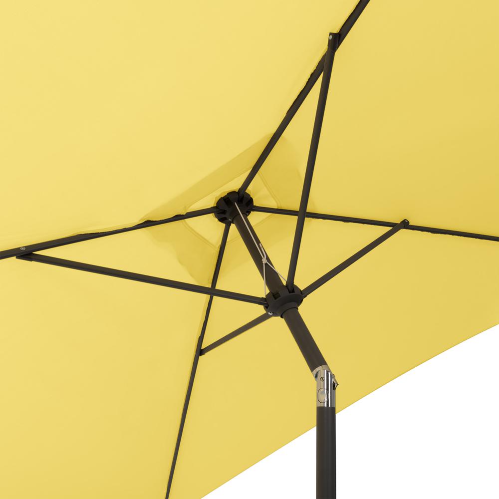 9ft Square Tilting Yellow Patio Umbrella with Umbrella Base. Picture 9
