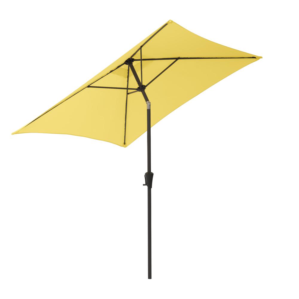 9ft Square Tilting Yellow Patio Umbrella with Umbrella Base. Picture 7