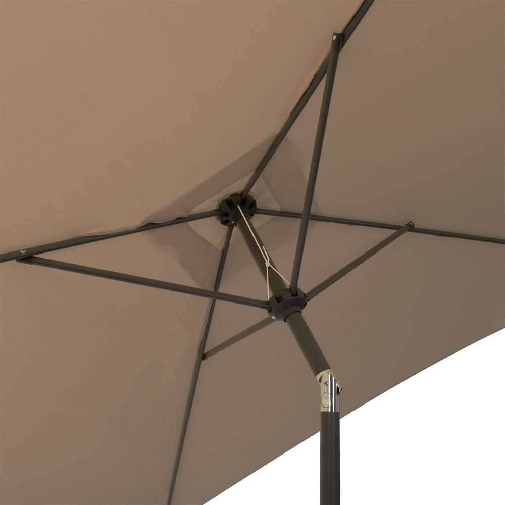 9ft Square Tilting Sandy Brown Patio Umbrella with Umbrella Base. Picture 9