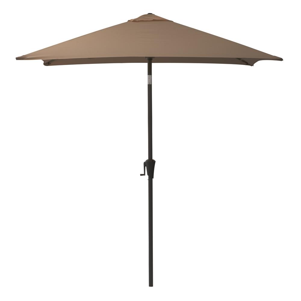 9ft Square Tilting Sandy Brown Patio Umbrella with Umbrella Base. Picture 3