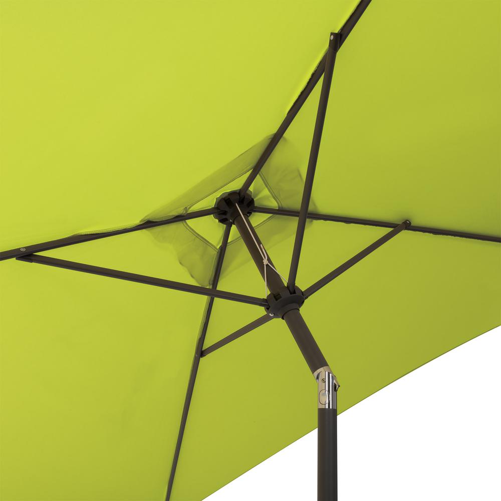 9ft Square Tilting Lime Green Patio Umbrella with Umbrella Base. Picture 9